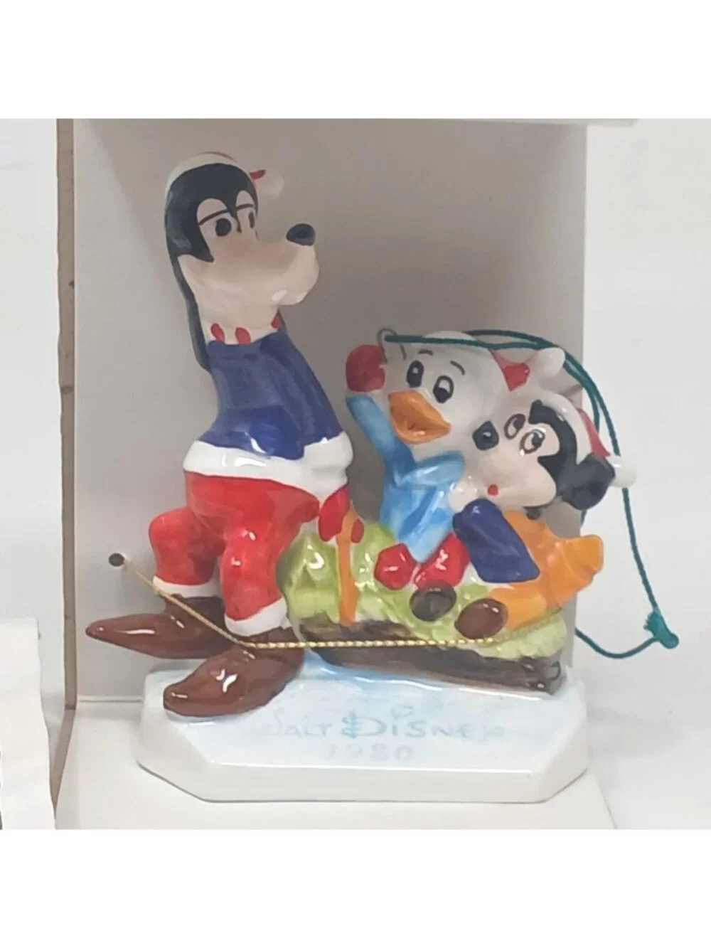 Schmid Walt Disney Christmas 1980 Goofy Sleigh Ride Ornament First LTD #D-9